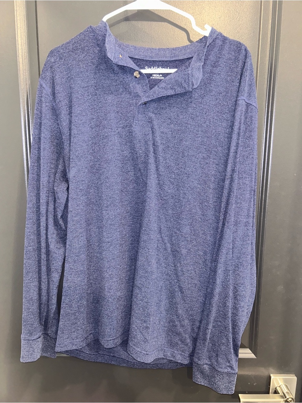 Saddlebred Men's Heather Navy Long-Sleeve Henley